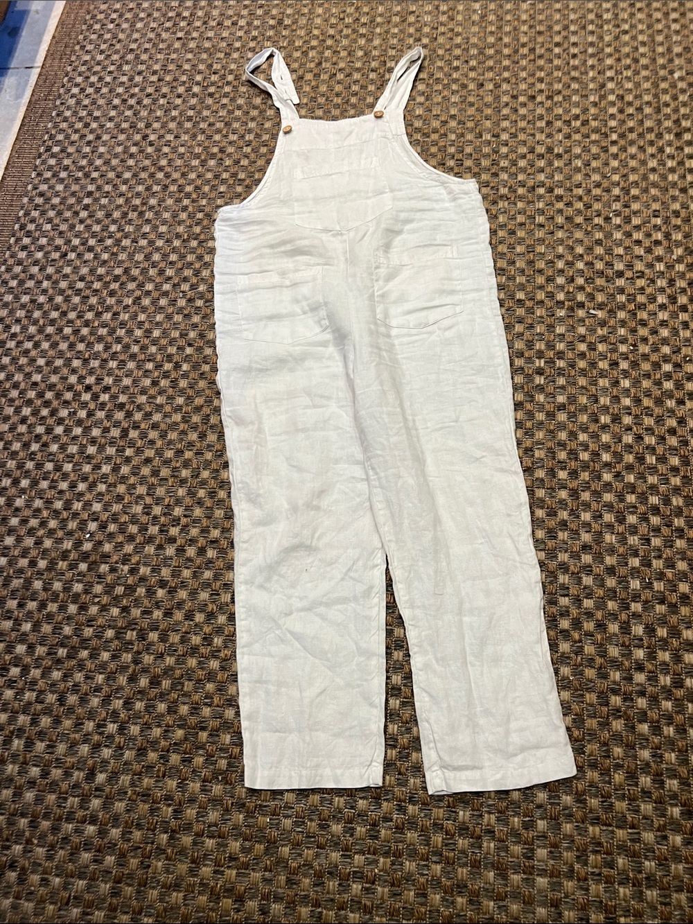 MATE small White Adjustable-Strap Overalls